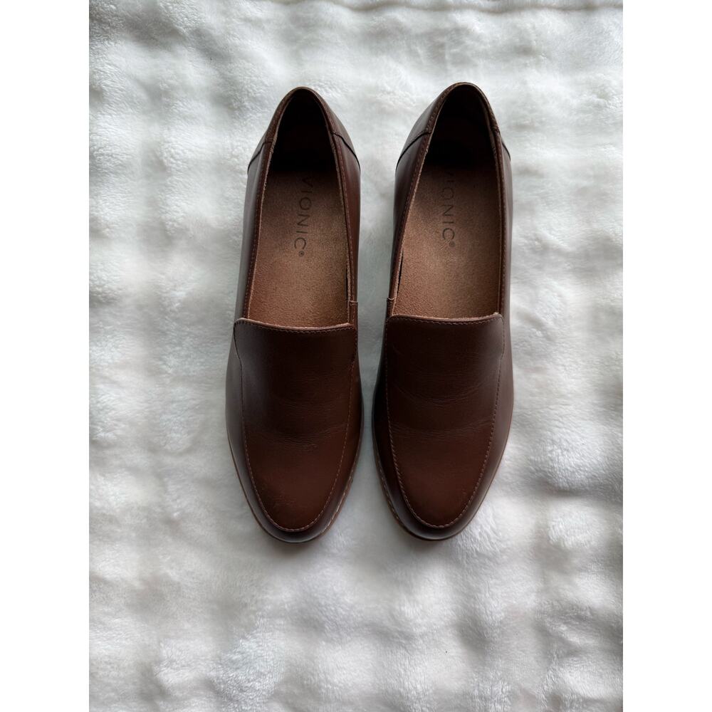 Vionic Kensley Brown Leather Loafers Lug Sole Comfort Shoes Women’s Size 7 - Picture 2 of 8